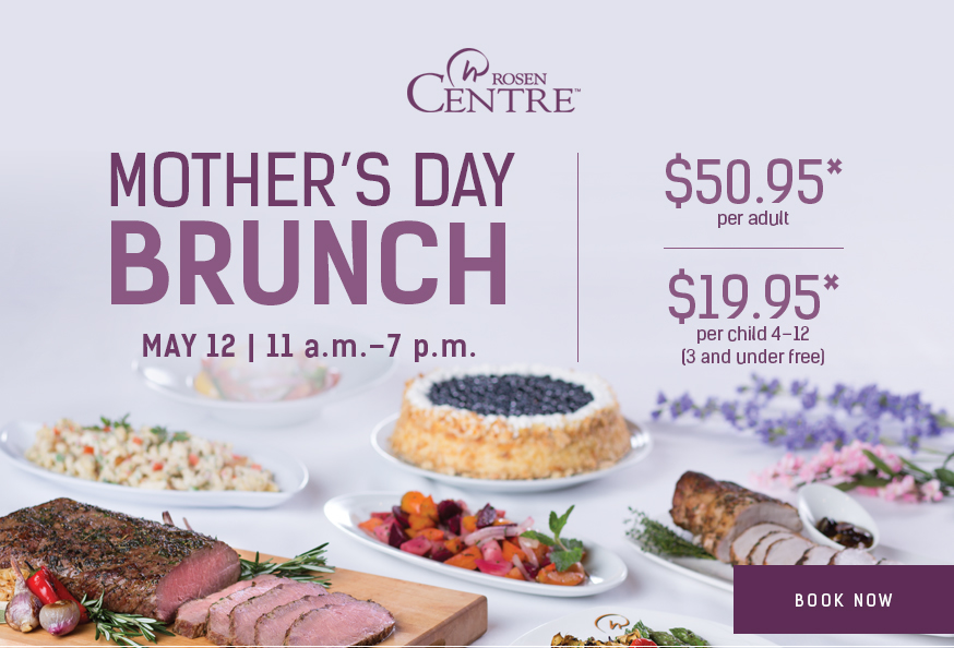There might not be a gift good enough for mom. But our brunch comes close.

Mother's Day Brunch at Cafe Gauguin | Sunday, May 12th | 11 A.M. – 7 P.M.

$50.95* Adult
$19.95* Children (4-12)
Children 3 and Under Eat Free.

Give Mom the gift of relaxation this Mother’s Day. With dozens of decadent dishes, fresh seafood and sushi, omelet, waffle, and carving stations, plus complimentary champagne, mimosas, and free valet parking, Rosen Centre® makes celebrating Mom easy and delicious.

*Plus service charge and sales tax. Not valid with any other offers or discounts.

For reservations and more information, please call (407) 996-3969