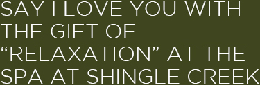 Say I Love You With The Gift of Relaxation at The Spa at Shingle Creek