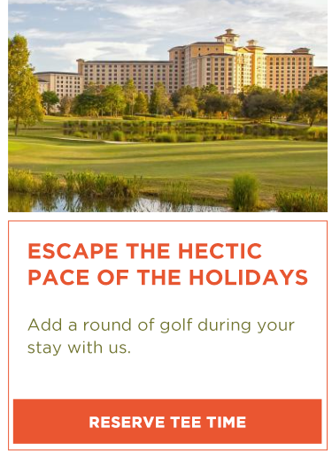 Escape The Hectic Pace Of the Holidays

Add a round of golf during your stay with us.